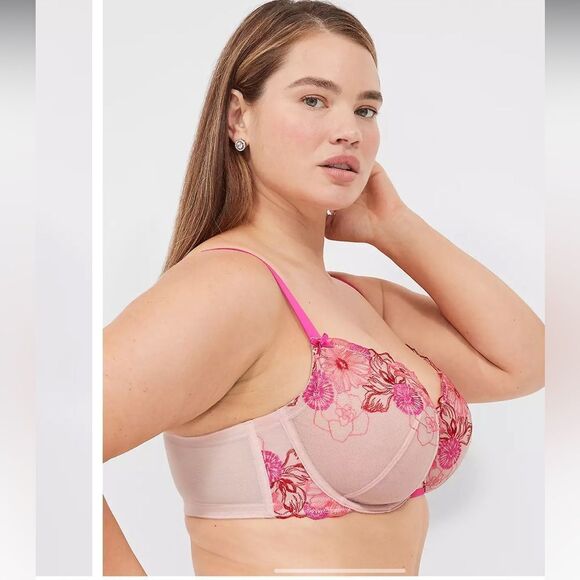 Cacique Embroidered Unlined Balconette Bra 42D - Picture 4 of 11